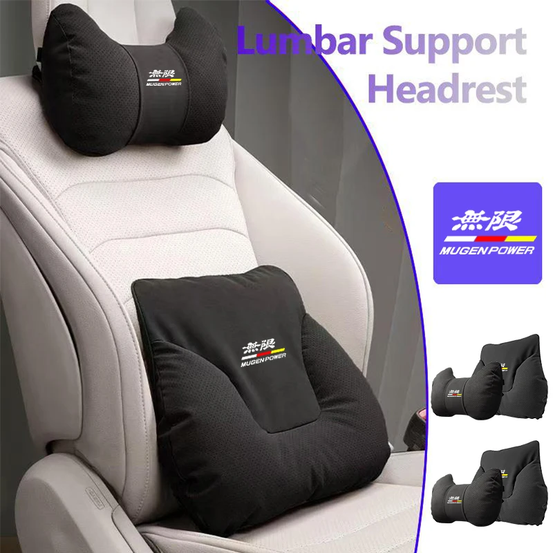 

Car Neck Pillow Lumbar Backrest Cushion Lumbar Cushions Car Headrest Cushion For Honda Mugen Civic TYPE-R Accord Fit Jazz CRV BR