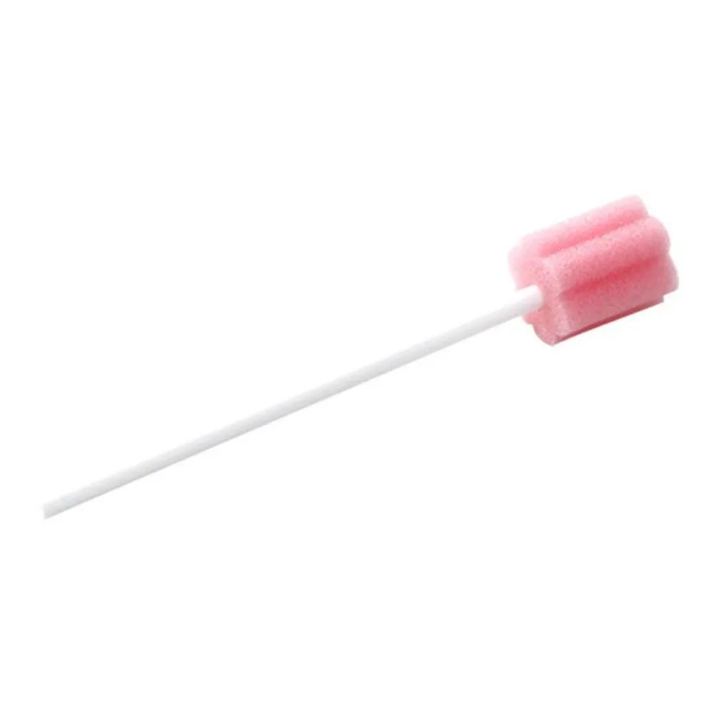 100PCS Plum Blossom Design Oral Care Sponge Swab Sponge Head Disinfectant Disposable Sponge Stick Portable Teeth Cleaning Sponge