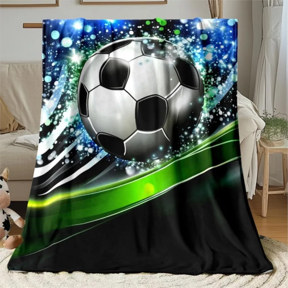 1pc Soccer Arts Flannel Blanket Gifts To Soccer Fan Flannel Blankets Keep Warm Watch A Football Match Four Season Use