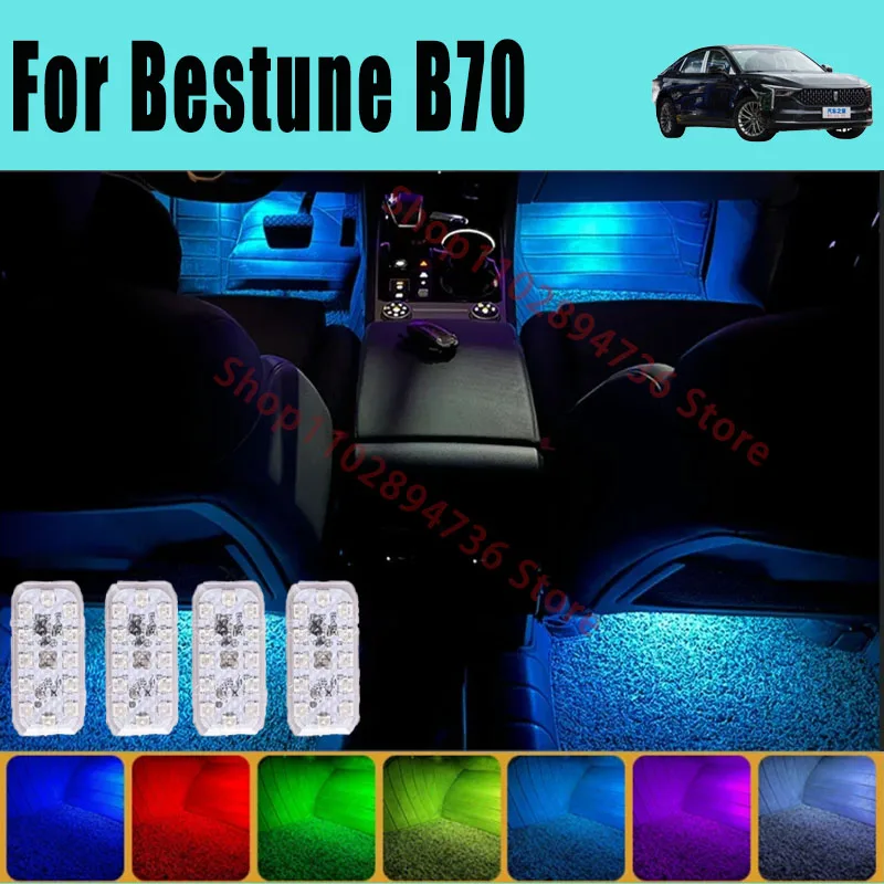 Carro LED RGB Footwell Luzes, Lâmpada de assento HD para Bestune B70, Luzes Decorativas Atmosfera, Compartimento De Bagagem