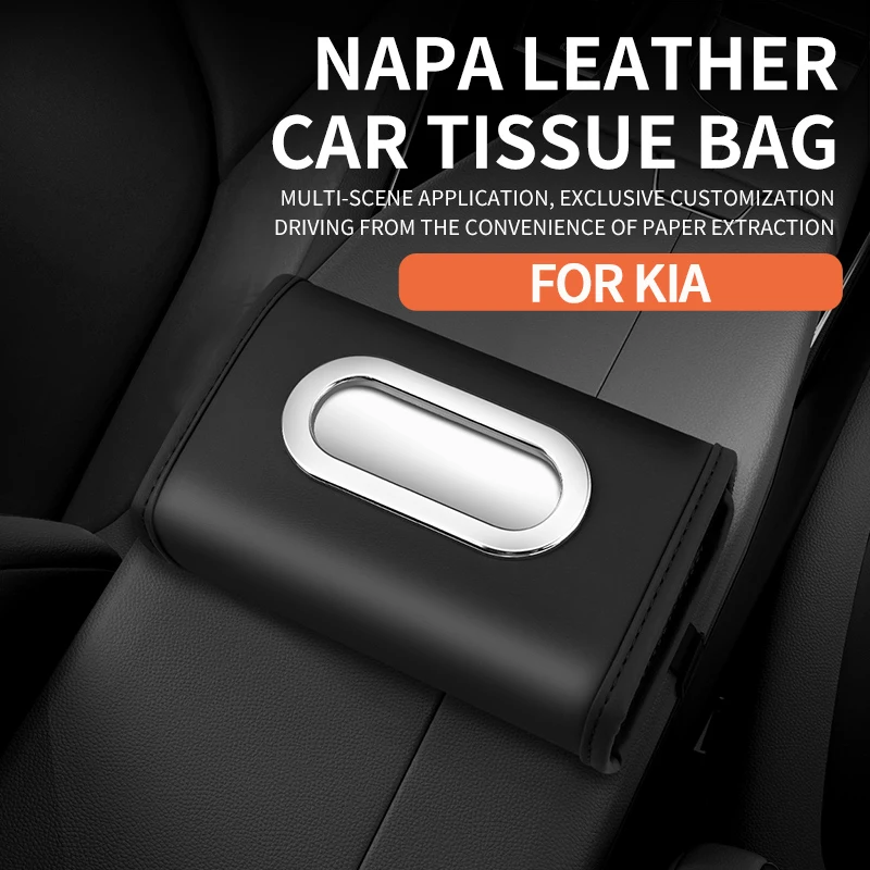 For Kia  Sportage Seltos Sorento Carnival K5 Optima Niro EV6 EV9 Rio Multi-position Mounting Easy One-hand Access Car Tissue Box