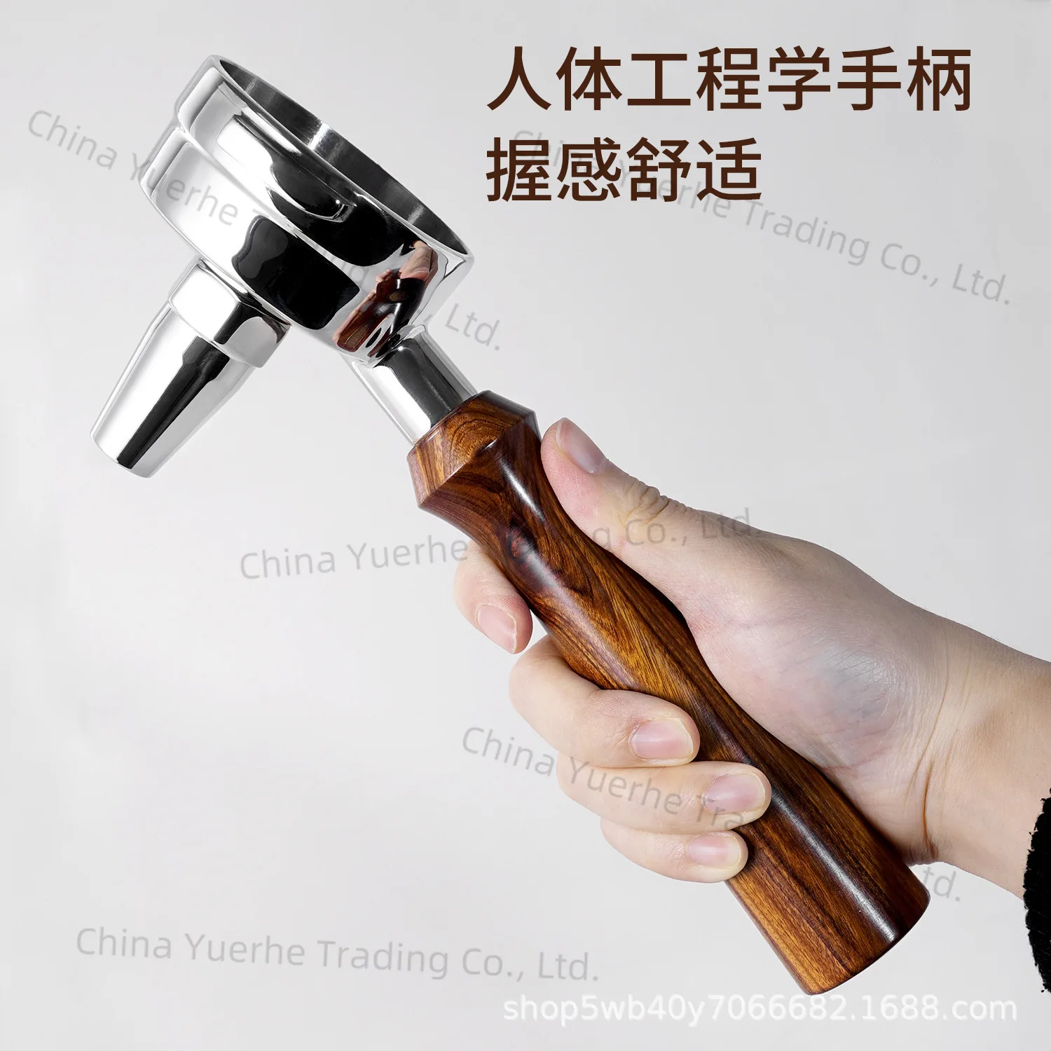 

Coffee machine handle, commercial stainless steel 58mm semi-automatic milk tea E61 brewing head modified solid wood handle