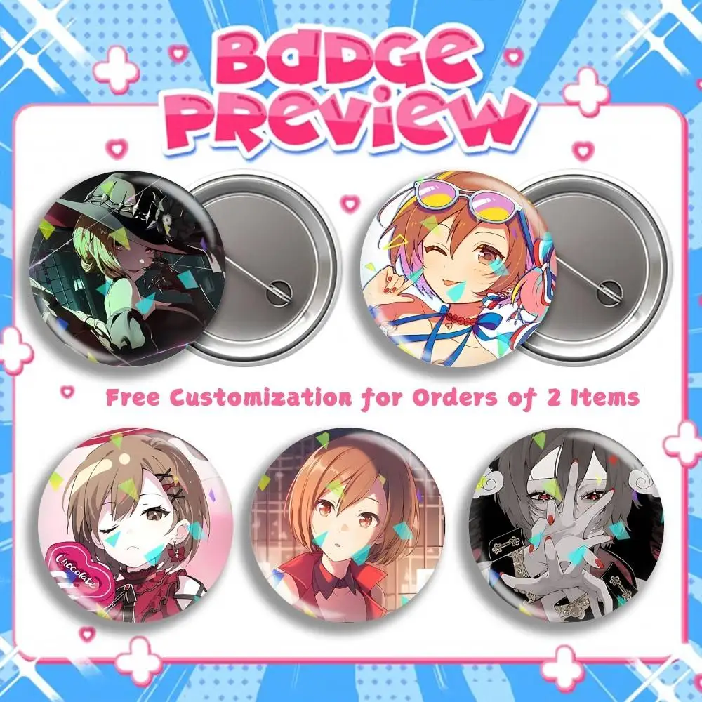 Mesmerizer M-MEIKO-S Official Art Round Badge Pins Creative Pins Bag Decor Accessories Fan Collection Gifts for Friends