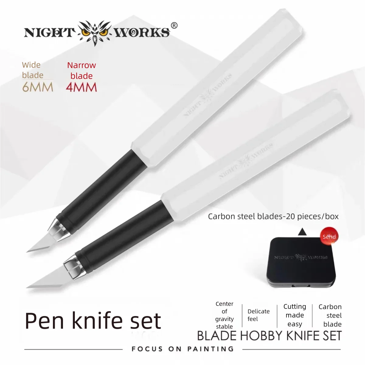 Wide and Narrow Cremic Pen Knife with blades for Modeling GK Plate Accessories Remove Cutter Pla Model Making Tool Hobby DIY