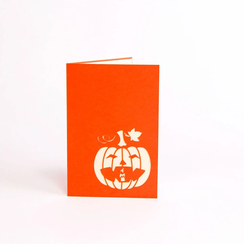 

Halloween Pumpkin 3D Up Greeting Handmade Gift for Kids Birthday Wedding Festival Wish 15x10cm (Orange)