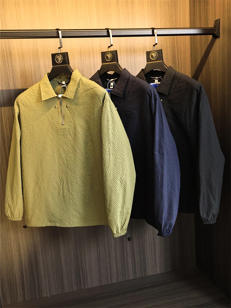 

Lightweight Bubble Cloth Water-Resistant Autumn Men's Color Outdoor Collar Long Sve Faion Urban Busin Casual