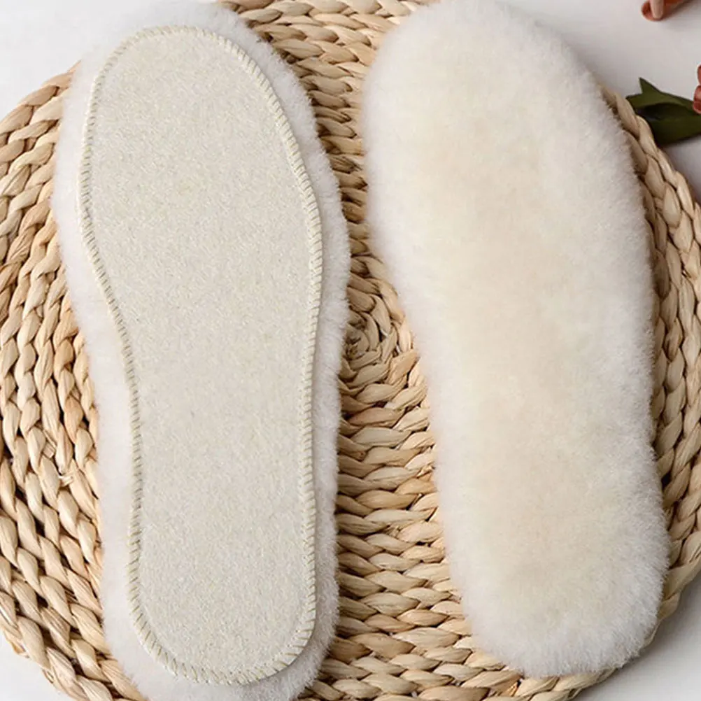 

1 Pair Wool Insoles For Women Winter Warm Shoe Inner Pads Comfortable Boot Inserts Moisture Absorbing Sole Cushions Thickened