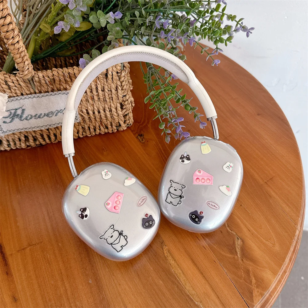 

Korean INS Cute Dessert puppy Headphones Protective Cover for Apple Airpods Max Case Fluffy Warm Furry Airpods Max Kawaii Funda