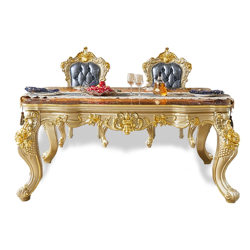 

Solid wood dining table, whole house luxury stone square table rectangular dining table