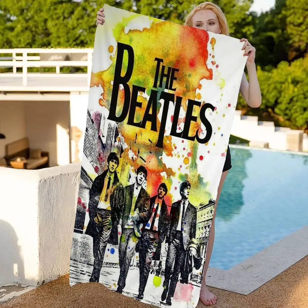Rock Band The B-Beatles Bath Towel Microfiber Soft Water Absorbing Breathable For Girl Kids Decorative Cartoon Beach Towel