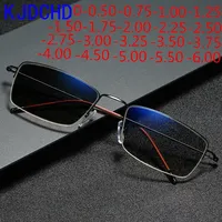2025 New Titanium Alloy Business Sun Discoloration Myopia Glasses for Men and Women Finished Chameleon Lens Prescription Glasses