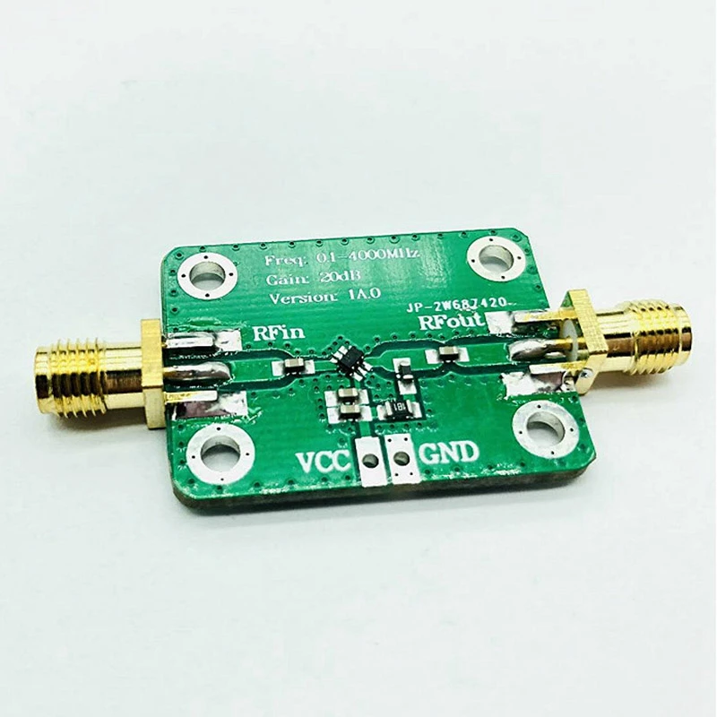 Novo amplificador rf 0.1-4000mhz, banda larga, micro-ondas, módulo amplificador rf, ganho 20db, baixo consumo de energia