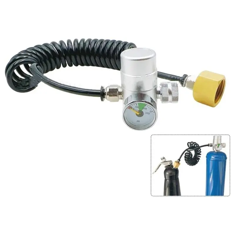 [NEW!N92R】 Cream Whipped Cream Pressure Regulator Valve With Hose For 0.95L Nitrogen Tank M11 And 580G Cream Bottle Disp