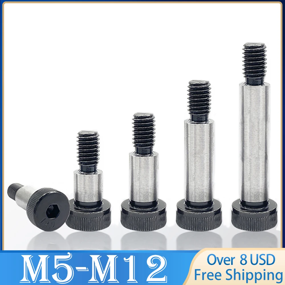 12.9 High Strength Steel Hex Head Bolt Limit Screws Dia=Φ 6,8,10~16,Shoulder Bearing Bolt Shaft M5 M6 M8 M10 M12 Length 8~100mm