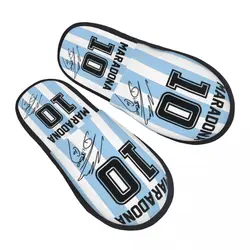 Custom Argentina Soccer Legend D10s Diego Maradona Guest Slippers for Bathroom Women House Slipper