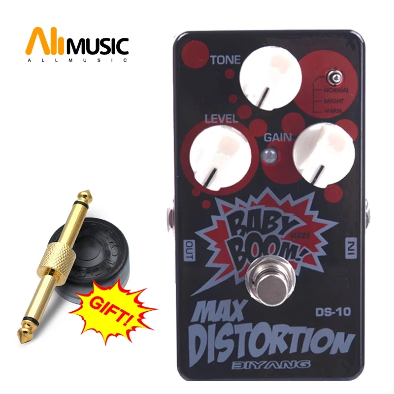 Biyang Baby Boom DS-10 Three Modes Electric Guitar Bass Pedal Max Distortion Effect pedal True Bypass with pedal connector