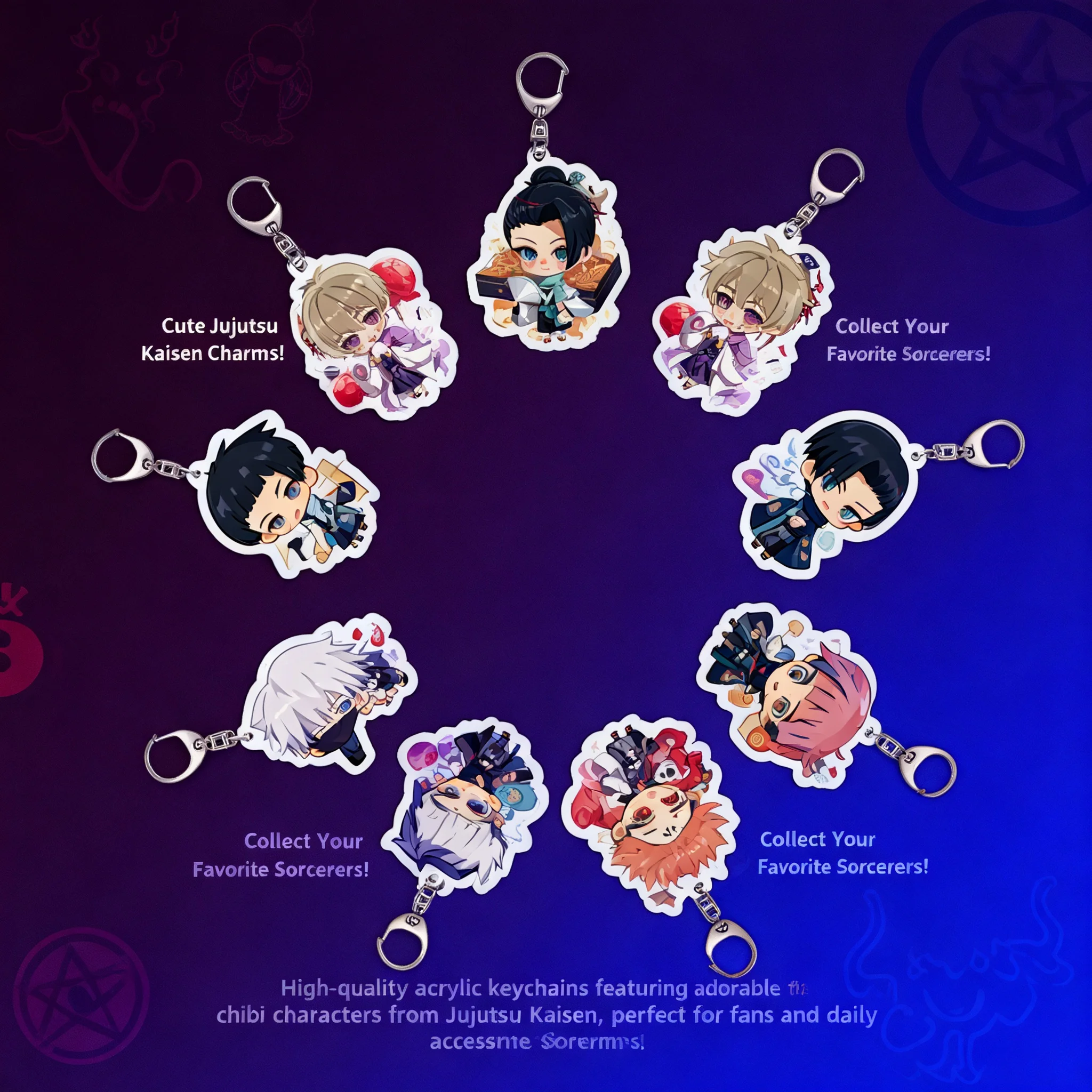 

Anime Keychain Jujutsu Kaisen Satoru Gojo Sukuna Megumi Fushiguro Toge Inumaki Cosplay Accessories Cute Figure Pendant Gift for