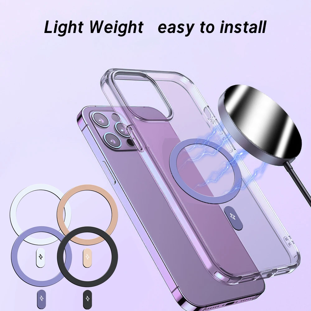 For Magsafe Wireless Charger Plate Magnetic Metal Sticker Ring Mobile Phone Metal Plate Ring For Apple iPhone 14 13 12 Pro Max