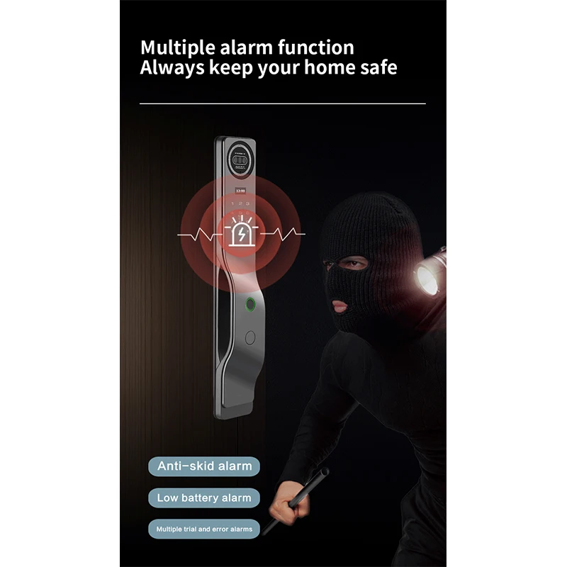 3D Face Recognition Camera Smart Electronic Door Lock Tuya WiFi App Digital Fingerprint Keyless Security Access Smart Lock
