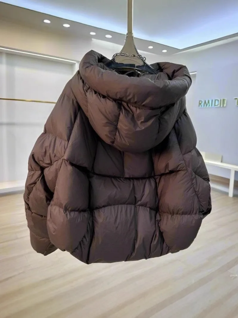 Pão quente estilo casaco roupas de inverno algodão acolchoado casaco feminino curto com capuz jaqueta de algodão bege inverno 2025 nova chegada