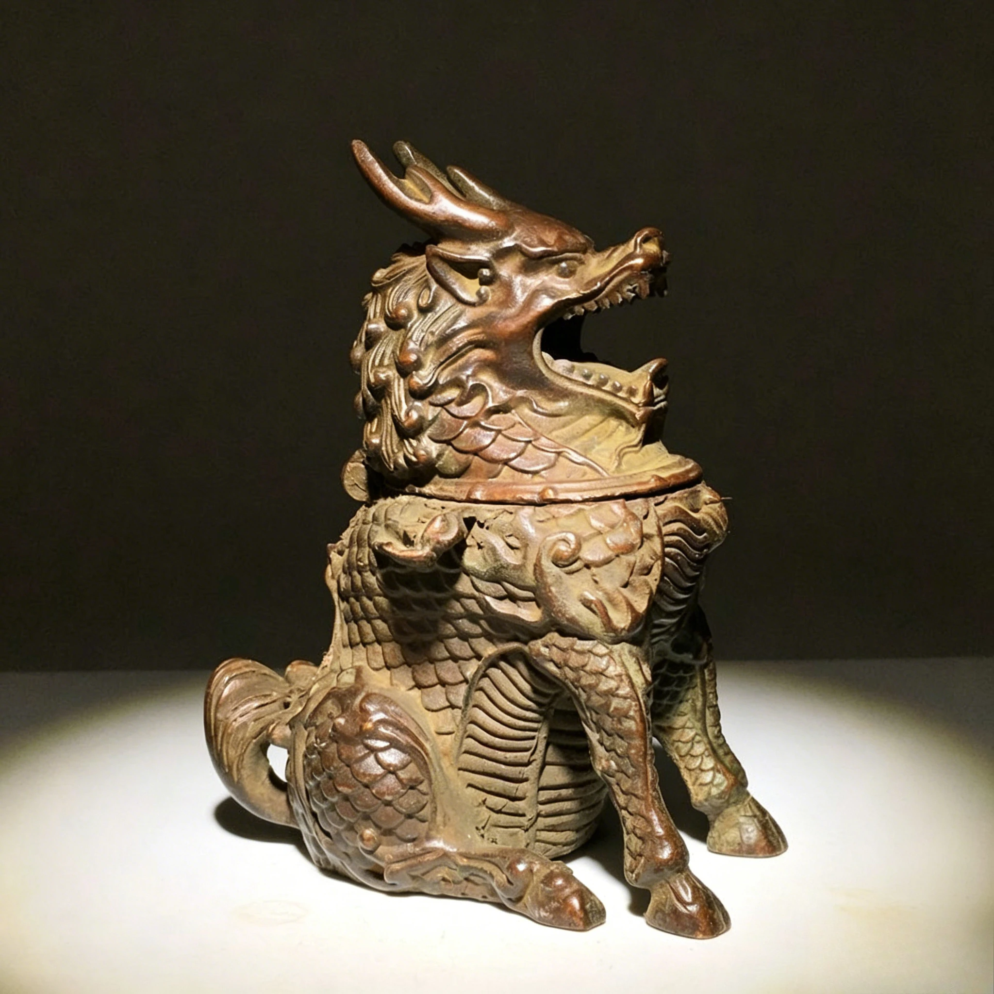 Riding the auspicious kylin Incense Burner Statue for Tea Home Decor Ornaments