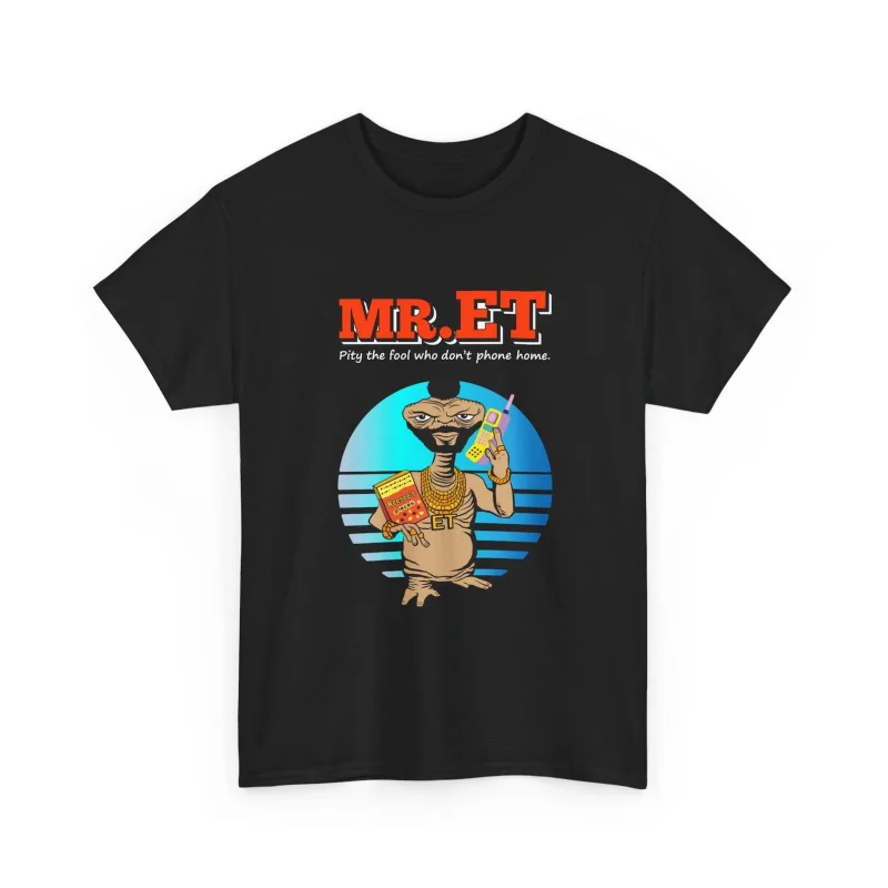 E.T. The Extra Terrestrial 0403 t shirt Retro Alien Movie Graphic Tee for Sci-Fi Fans 100% cotton printed All size Tops S-6XL