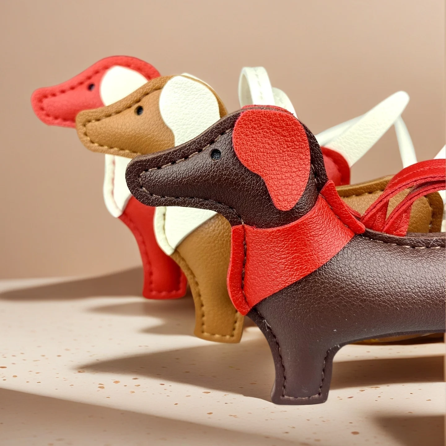 Trendy PU Leather Dog Side-Profile Bag Charm,Unique Mane Scarf Design, Stylish Pendant for Backpack, Gift For Dog Pet Lovers