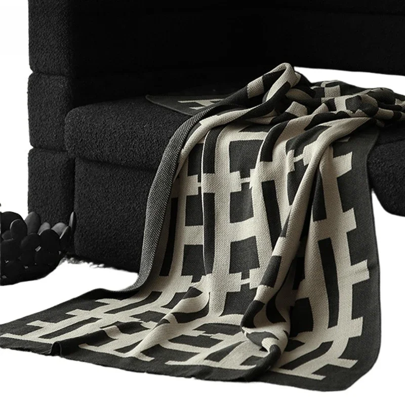 

Super sofa texture throw blanket soft bed end light luxury cotton throw blanket