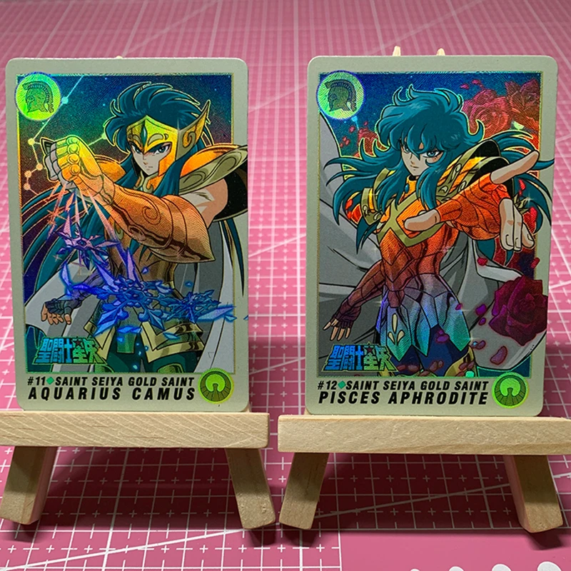 Saint Seiya Aldebaran Death Mask Aiolia Aphrodite Dohko Collectible Card Refraction Glitter Gauze Flash Holiday gifts