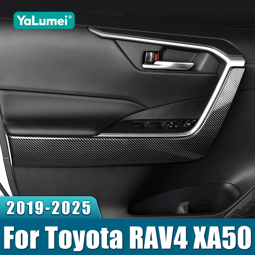 

For Toyota RAV4 XA50 2019 2020 2021 2022 2023 2024 2025 Hybrid Car Door Inner Armrest Trim Cover Anti-Scratch Strip Accessories
