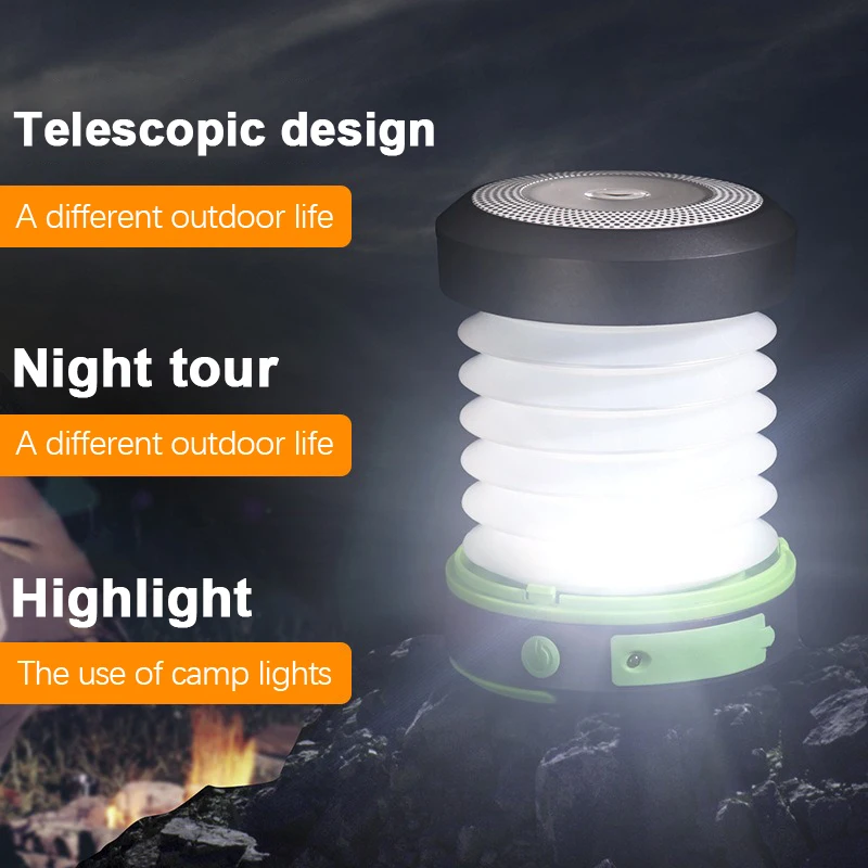 Camping Light Solar Rechargable Foldable Portable Lantern Power Bank Waterproof Flashlight Solar Lamp Camp Outdoor ﻿