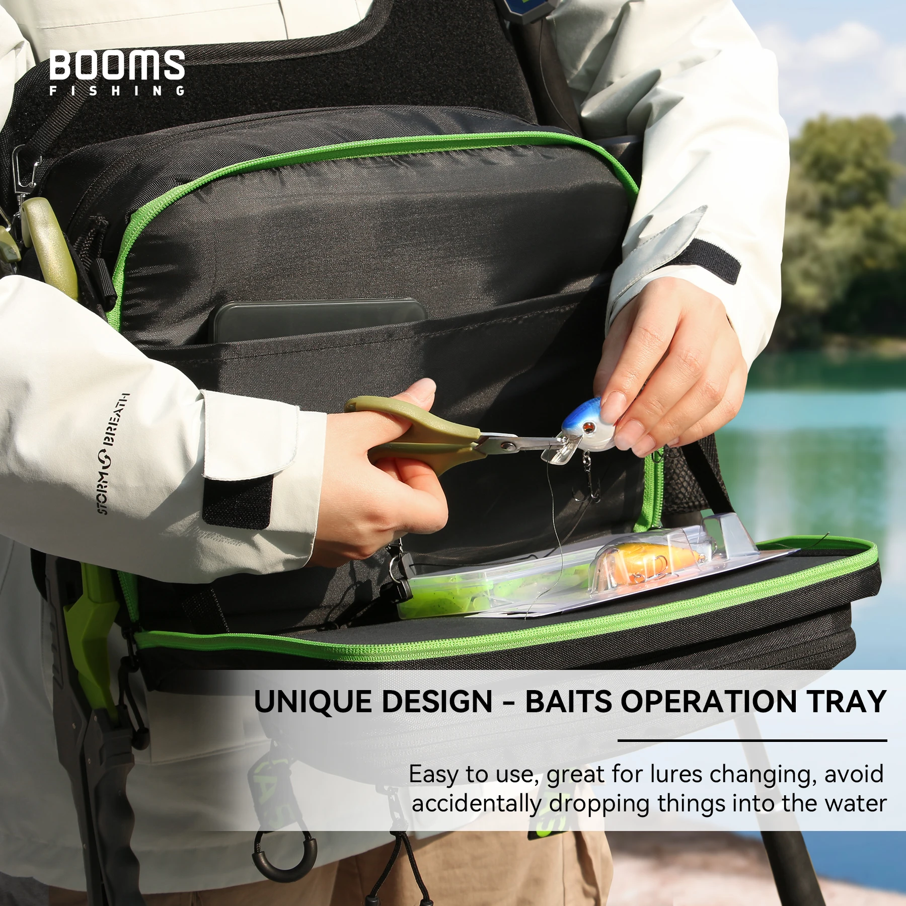 Booms Fishing IB1 Angeltasche, hohe Kapazität, Tackle-Aufbewahrungstaschen, großer Meer-Süßwasser-Rucksack, Karpfenangeln, professionelle Geräte – Detail 3