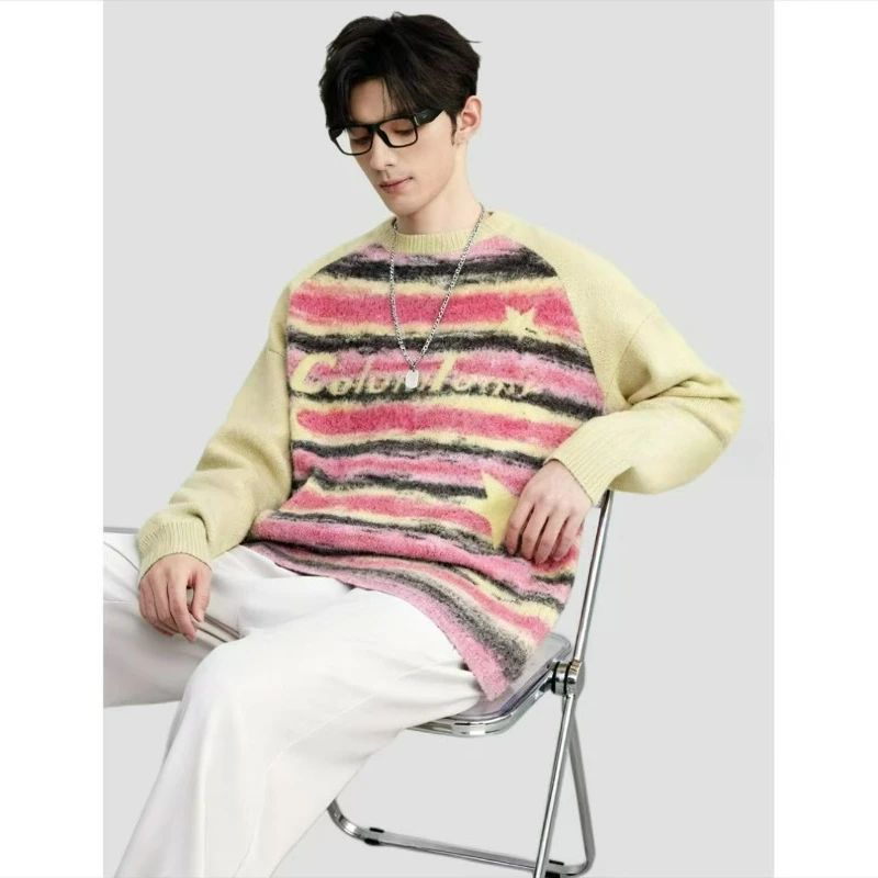 

2026 Autumn and Winter New Fashion Round Neck Short Couple Pullover American Retro Style Dog Knitted Sweater for Men and Women