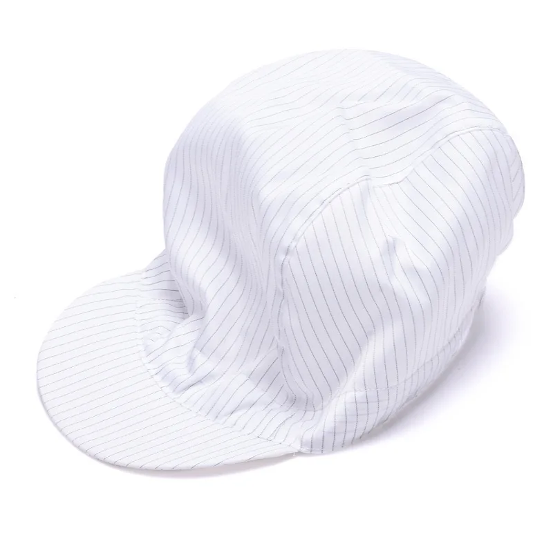 

Wholesale Small Work Hat Blue and White Striped Dust-Free Work Clean Hat Static Clothing Hat Food Anti-Static Small Work Hat