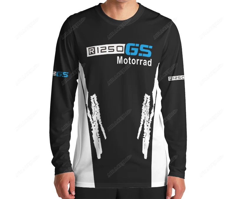 For BMW R1250 GS Jersey Summer Motorcycle Racing Team Long Sleeves T-Shirt Motorrad ADVENTURE Motocross Men\'s Quick-dry  Anti-UV