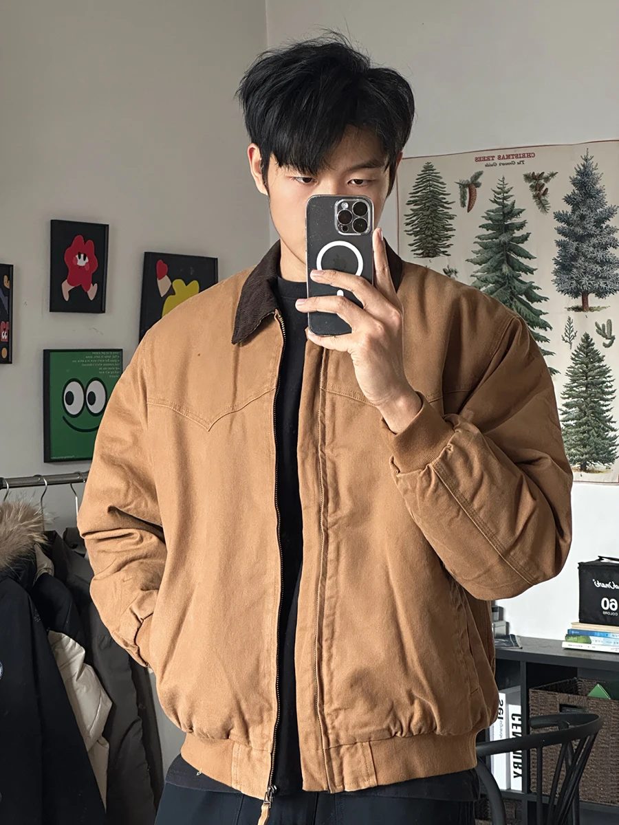 

Мужская куртка Detroit Workwear: Американский ретро-стиль, свободный крой, весна-осень, молодежный тренд
