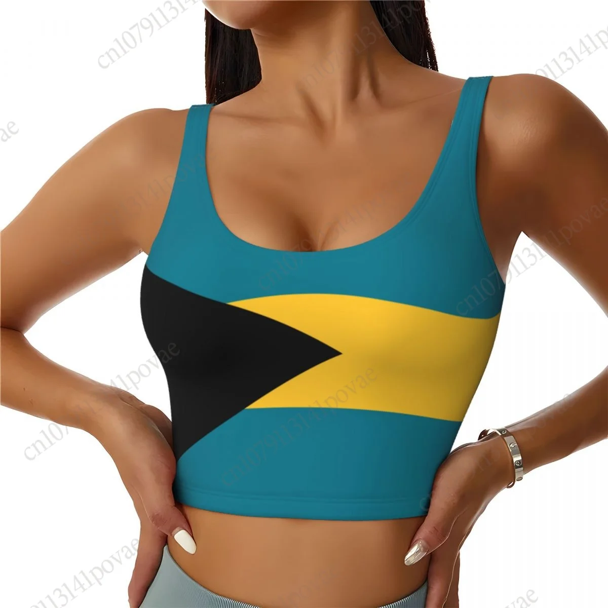 

2025 Bahamas Flag Print Women Activities Sports Vest Yoga Vest Workout Vest for Women Lightweight Trendy