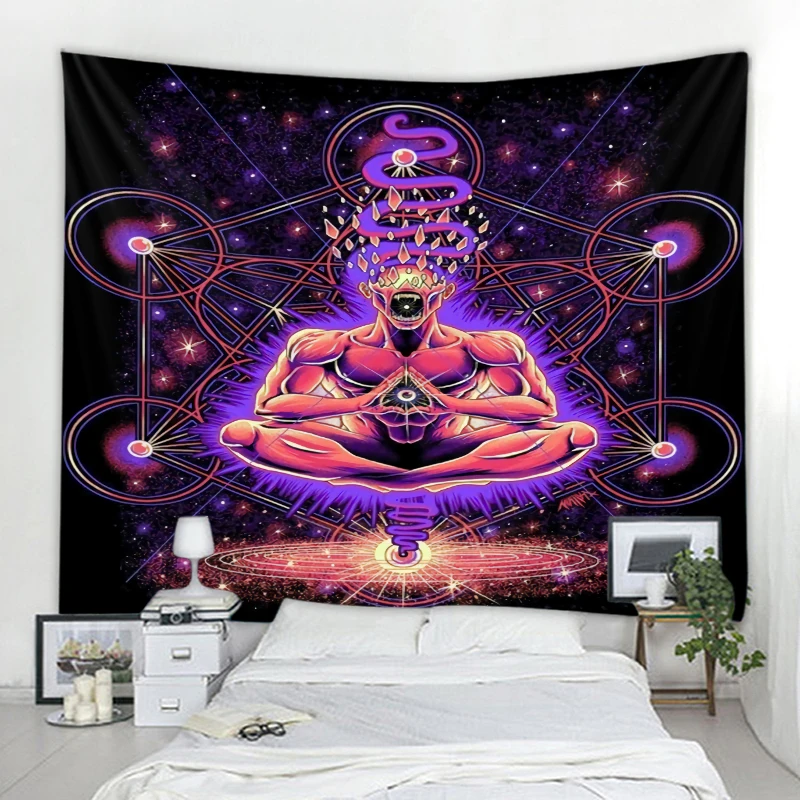 

Mandala Yoga Wall Hanging Meditation Tapestry Viking Hippie Boho Psychedelic Mystic Witchcraft Art Home Decor