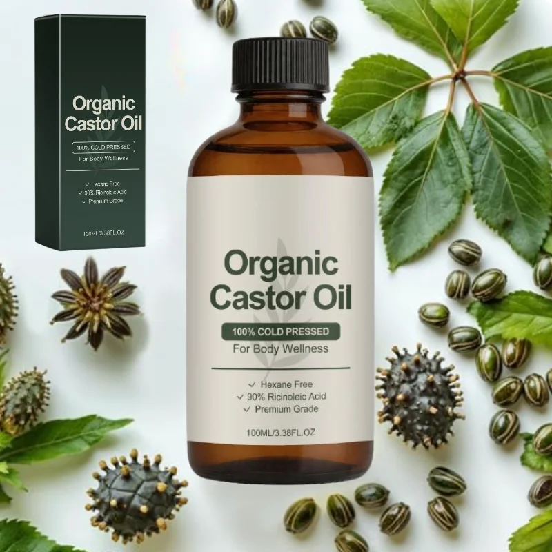 Premium Organic Castor Oil Moisturizing Nourishing Natural Oil For Hair Growth Skin Moisturizing Care Body Wellness Oil 100ml