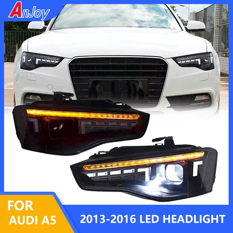 

For Audi A5 LED Headlights 2013-2016 Upgrade Modified to New DRL Dynamic Turn Signal LED Headlight Auto Accessories，2Pcs