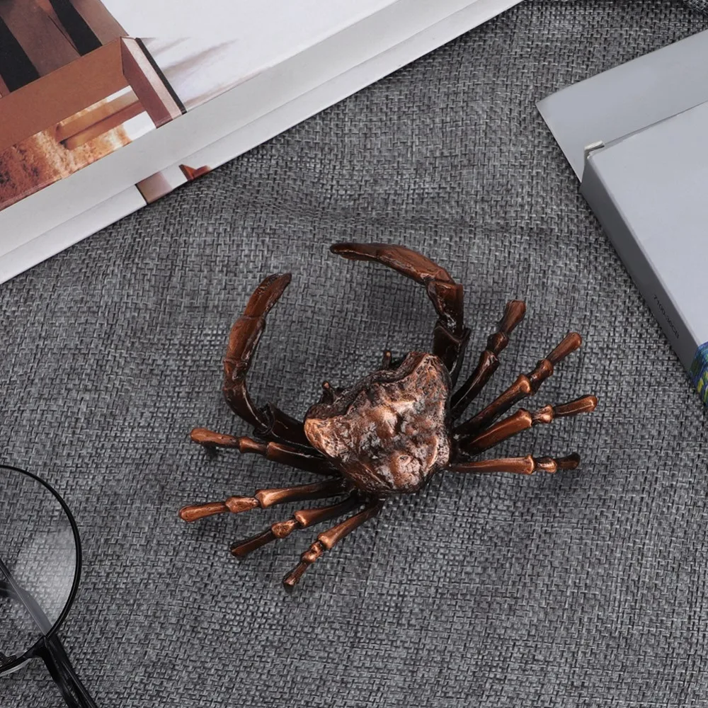 Pot Lid Holders Animal Tea Pet Ornament Brass Compact Tea Ceremony Accessory Unique Copper Alloy Crab Sculpture Office Desk