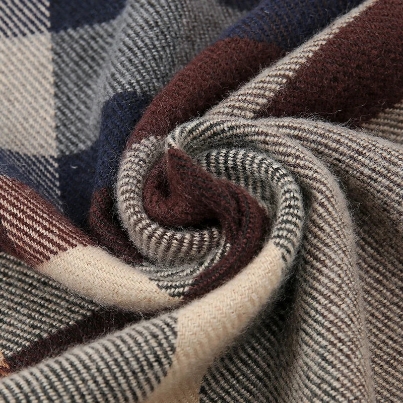 Bufanda de Cachemira con borlas Unisex a la moda, chal Pashmina, pañuelo estampado a cuadros, bufanda gruesa y cálida para exteriores, bufandas