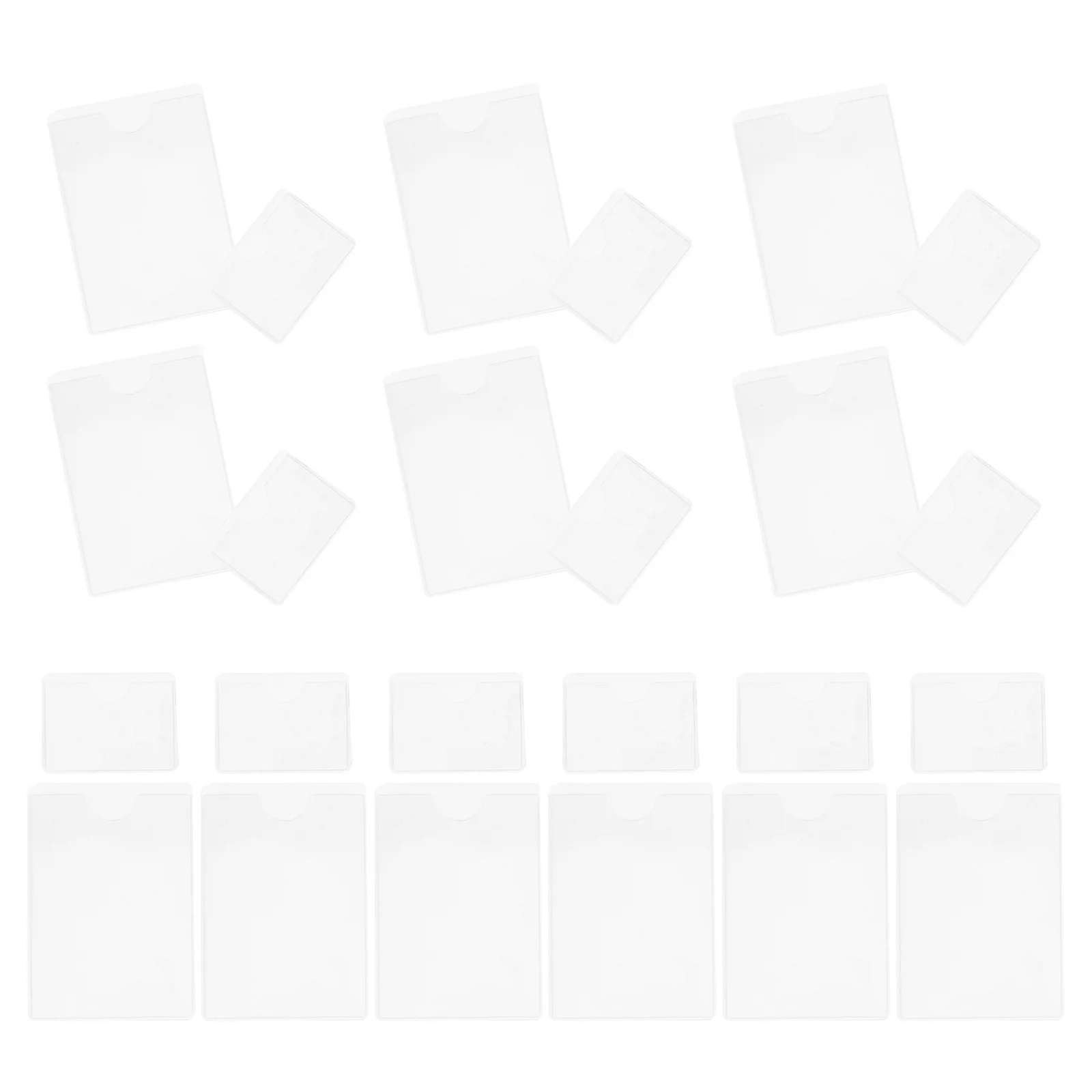 

50Pcs Transparent Self Adhesive Label Pockets Clear Plastic Card Holders for Office Library Classroom Storage Bin Organization