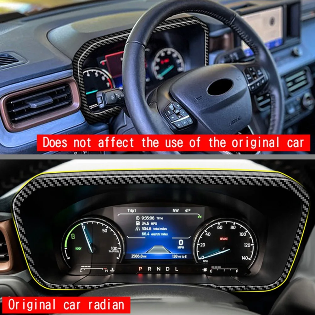 

Car Carbon Fiber Interior Dashboard Meter Display Frame Cover Trim for Ford Maverick 2022+