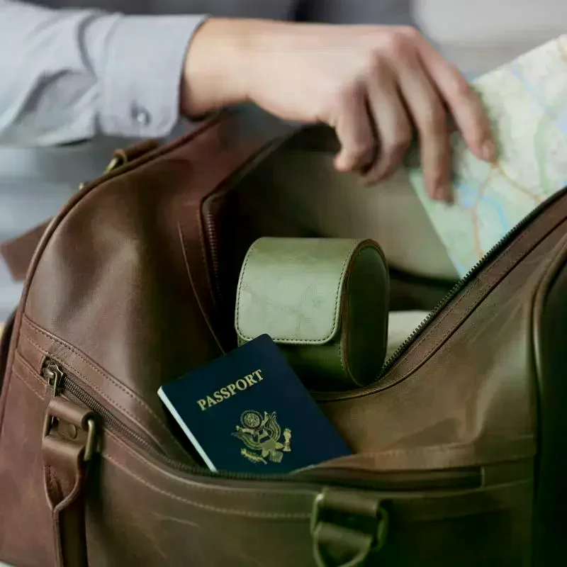 Leather Watch Roll 1 2 3 Slots Travel Case for Watches Luxury Genuine Storage Organizer Bag for Business Trip