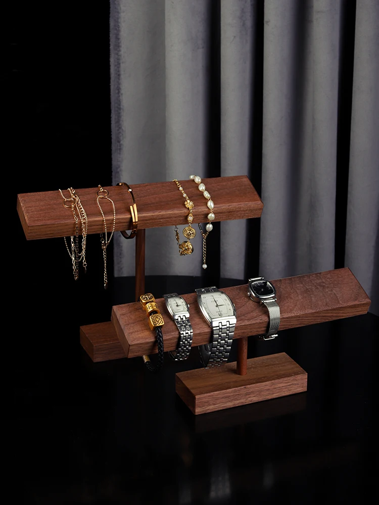 Solid Wood Black Walnut Bracelets Bangles Dispaly Holder Jewelry Display Stand Chain Display Rack