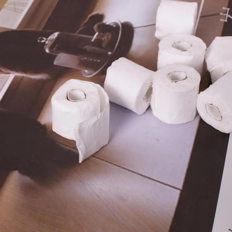 Mini Kit de simulación de papel higiénico para casa de muñecas, modelo de casa de muñecas, decoración de escena de baño, casa de muñecas, juguetes para juego de imitación, 1/12