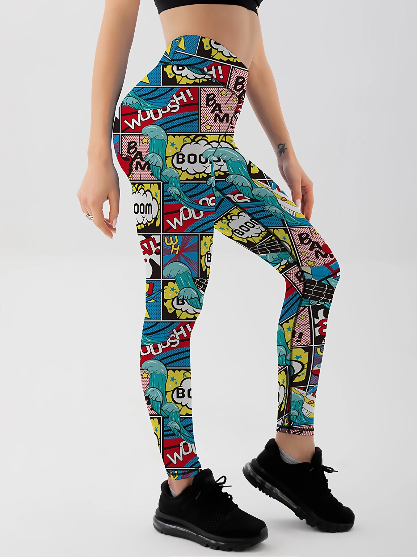 Mallas Push Up de cintura alta con estampado de dibujos animados para mujer, Leggings deportivos para correr, pantalones de gimnasio, Leggings de