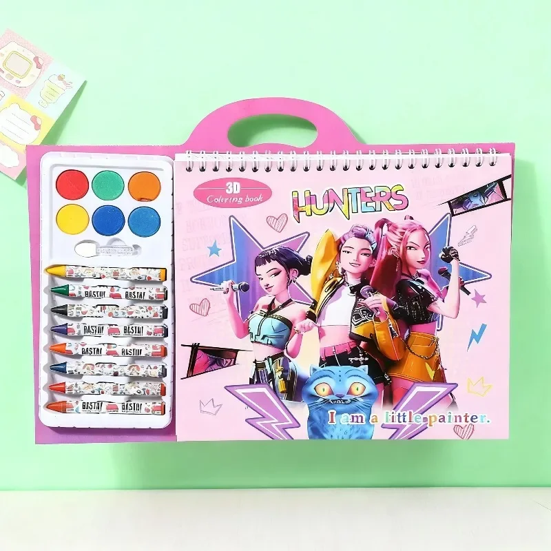 KPop شيطان الصيادين تتبع اللوحة أنيمي الكرتون خط رسم الأطفال رسم تلوين كتاب صور طفل عيد ميلاد عطلة هدية #2