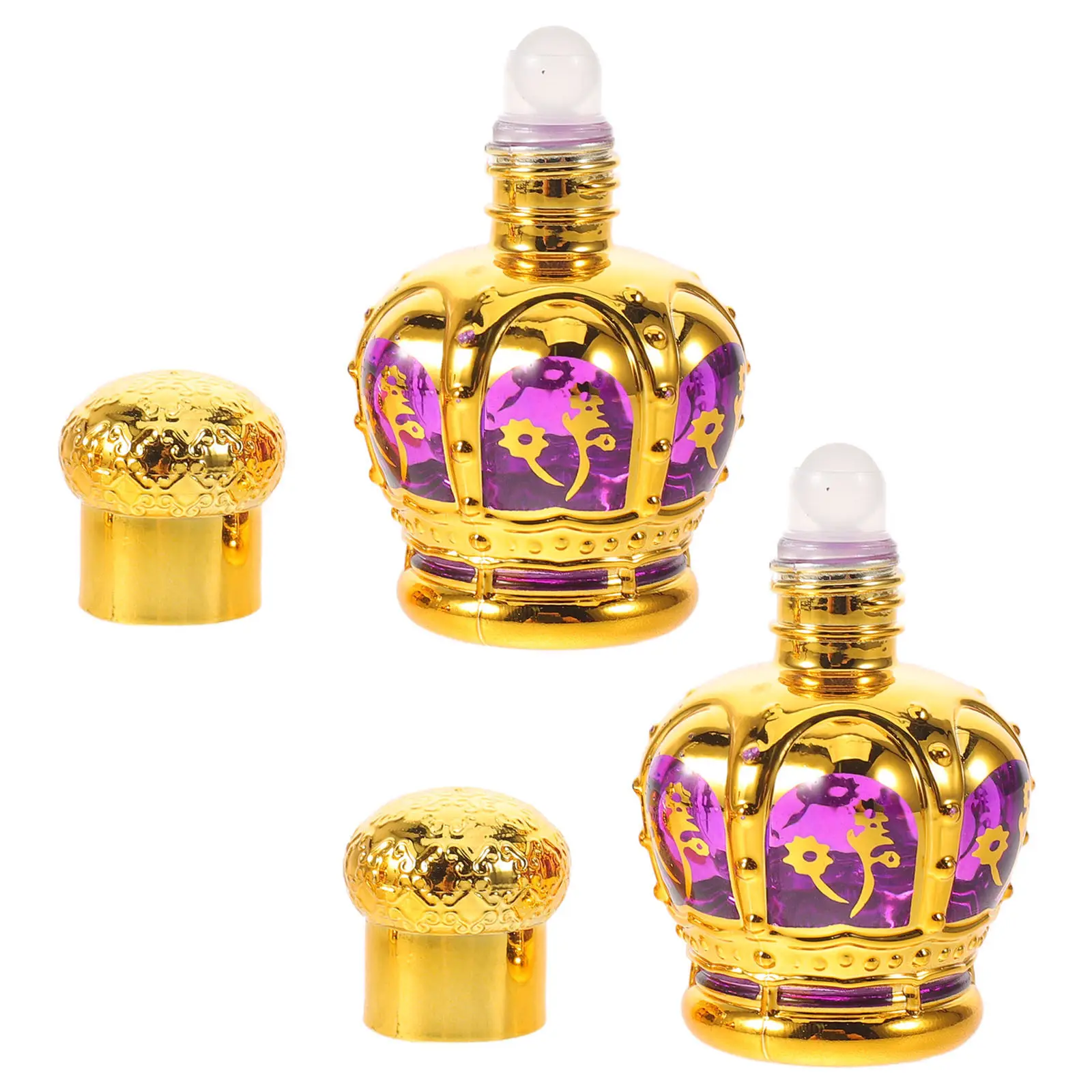 2Pcs 12Ml Essential Oil Roller Bottles Leakproof Glass Roll on Containers Portable Refillable Perfume Oil Roller Bottles